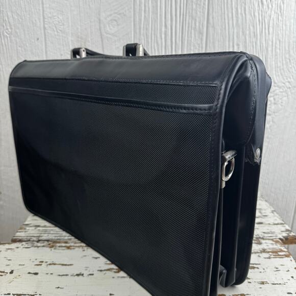 Schlesinger Black Leather Trim Attache Briefcase Combination Locking File Doctor - Picture 5 of 14